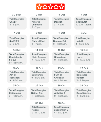 cUSTOMER'S WEEK Schedule